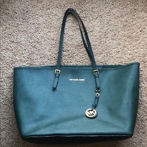 Michael Kors dark green tote